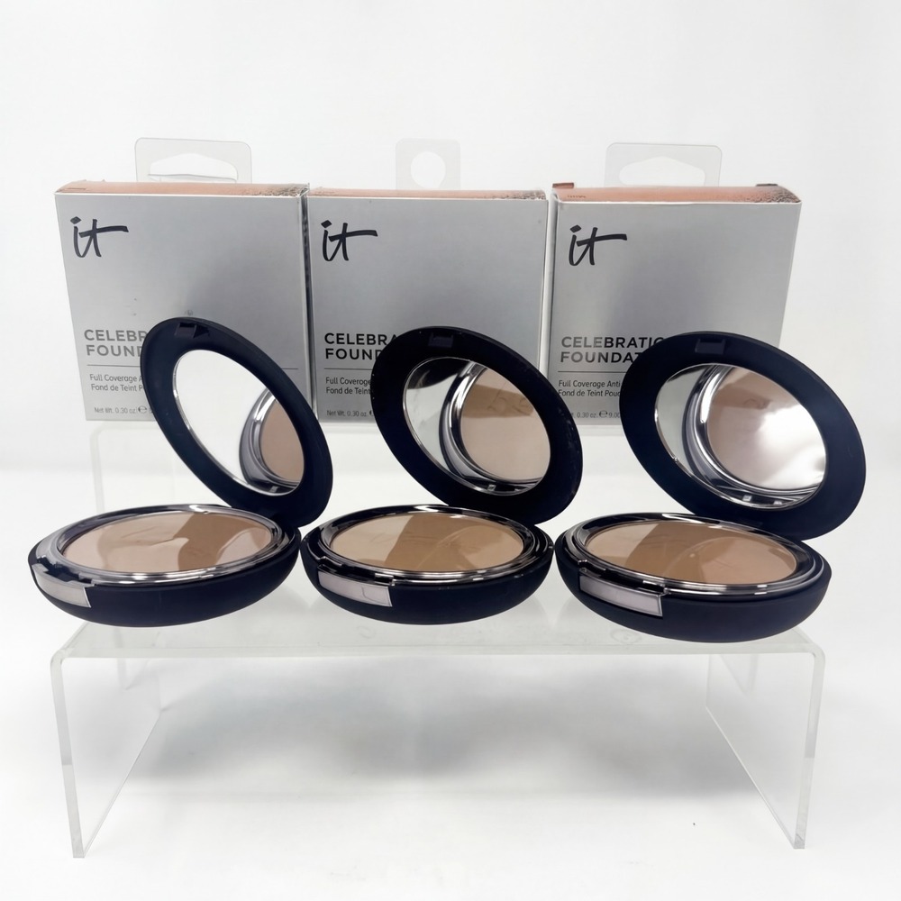 3 It Cosmectics Celebration Anti-Aging Hydrating Powder Foundation DEEP 0.30 oz